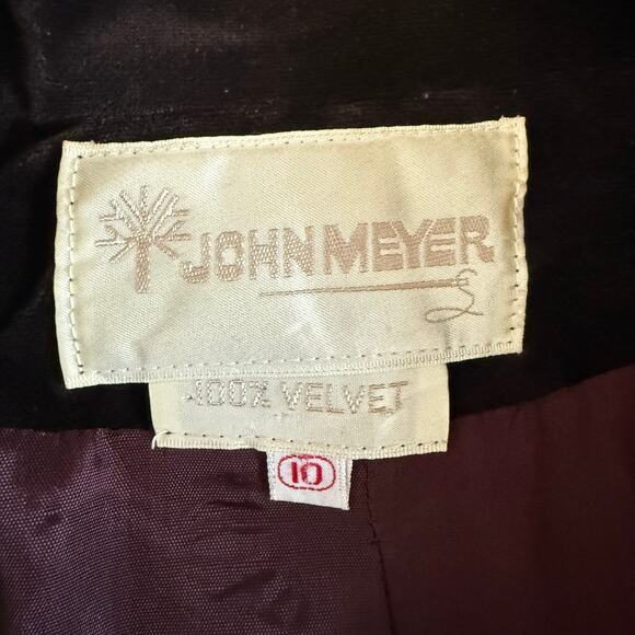 John Meyer Brown Velvet Blazer - Size 10 - Tailored Structured Business Winter - Picture 3 of 5